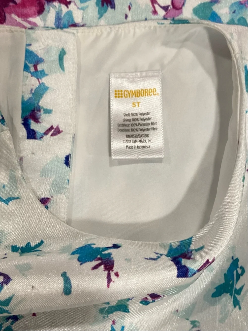 Gymboree Girls “Family Brunch” Magenta, Turquoise and White Sleeveless Dress 5T
